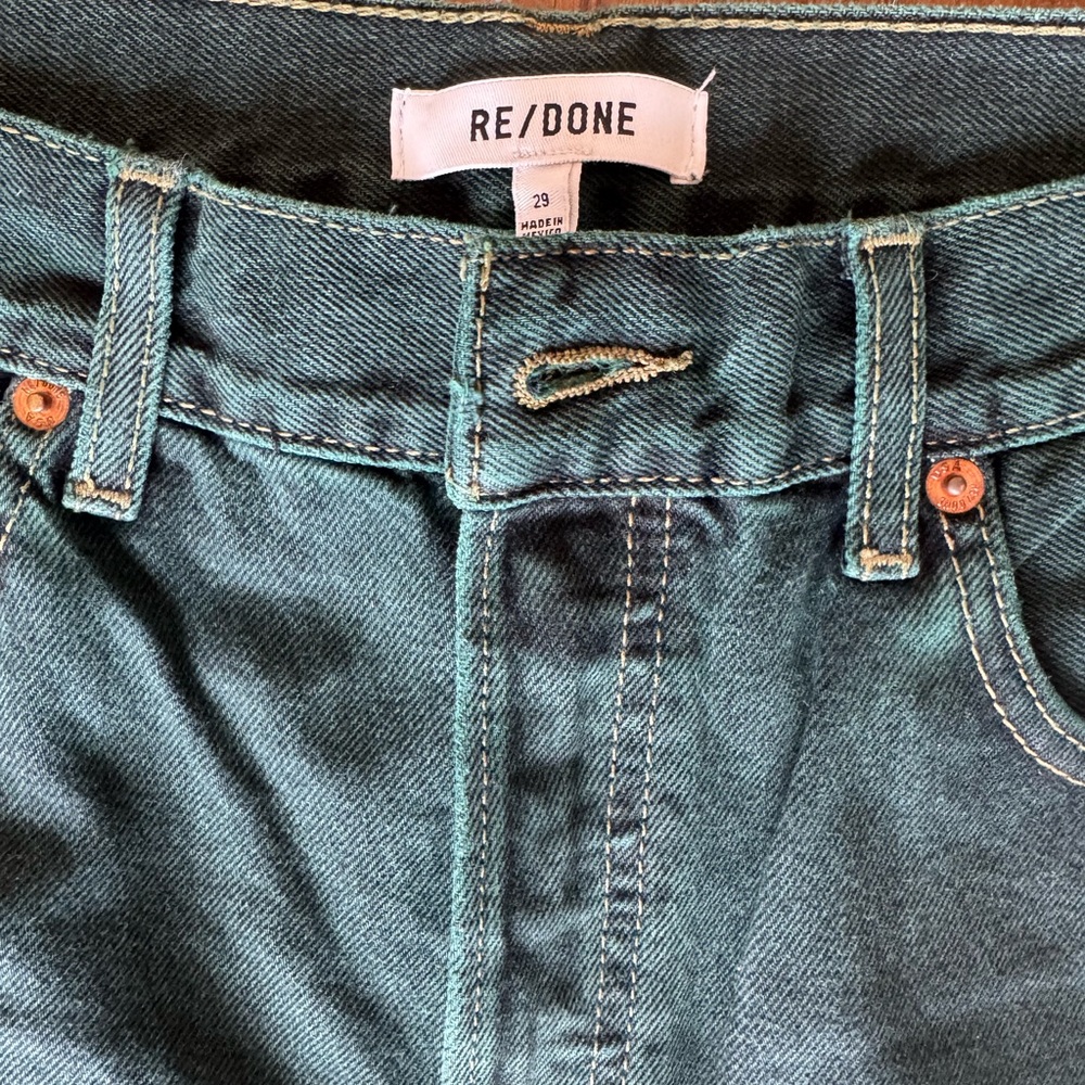 NWT Re/Done Teal Denim Jeans - Picture 4 of 5
